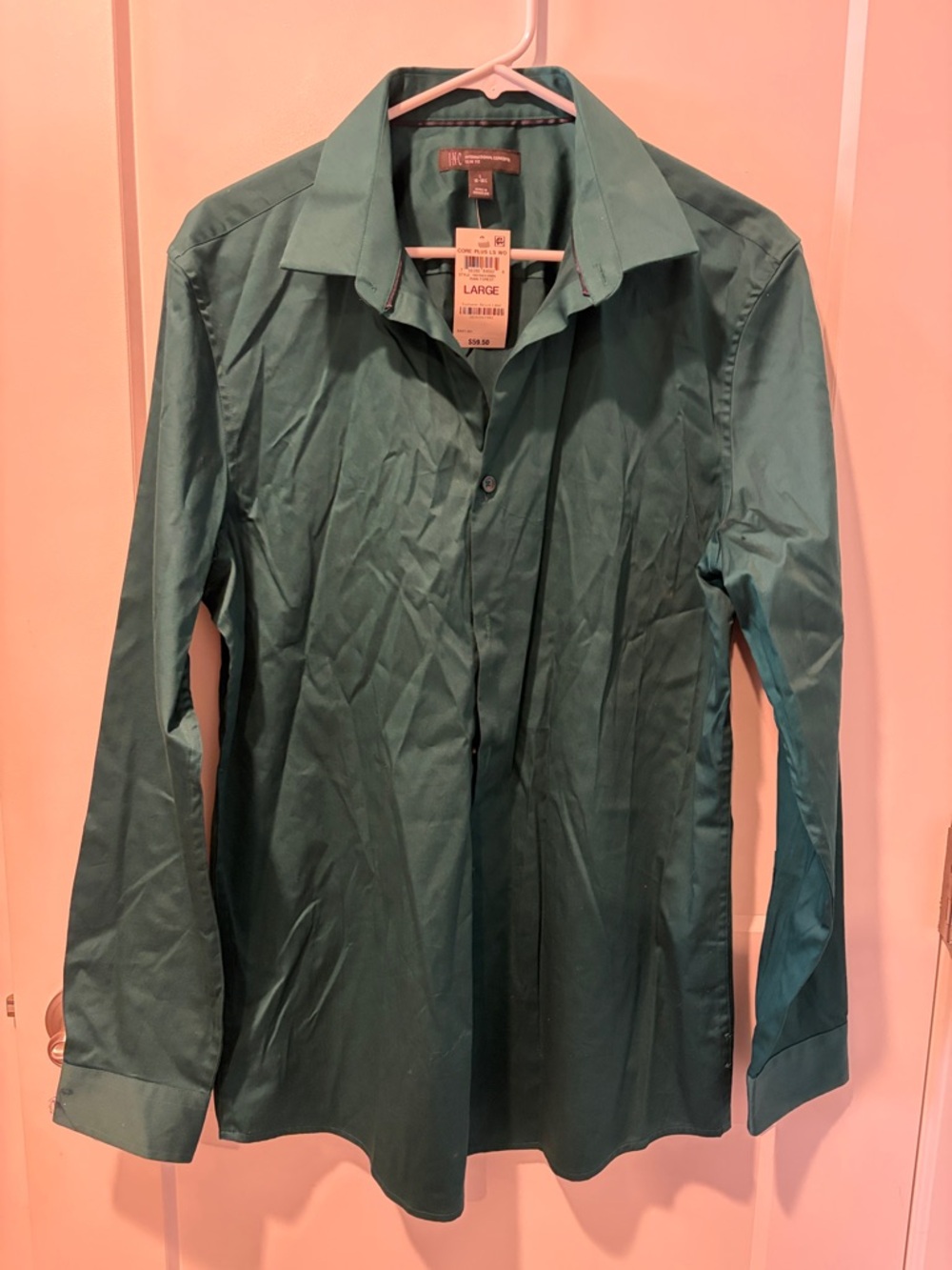 INC International Concepts Emerald Green Dress Shirt